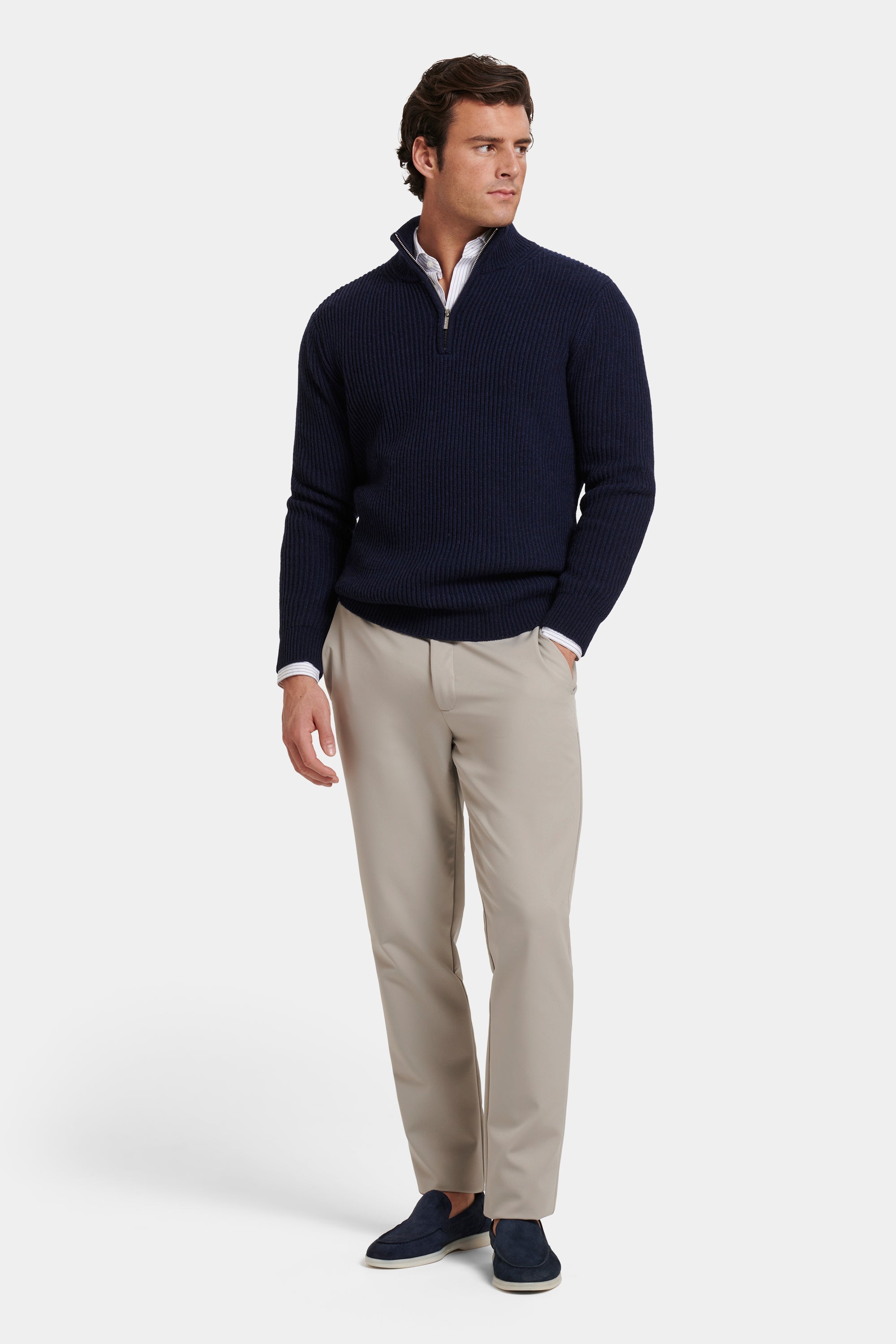 THE VICO QUARTER ZIP. HEAVY KNIT, SHARP FIT