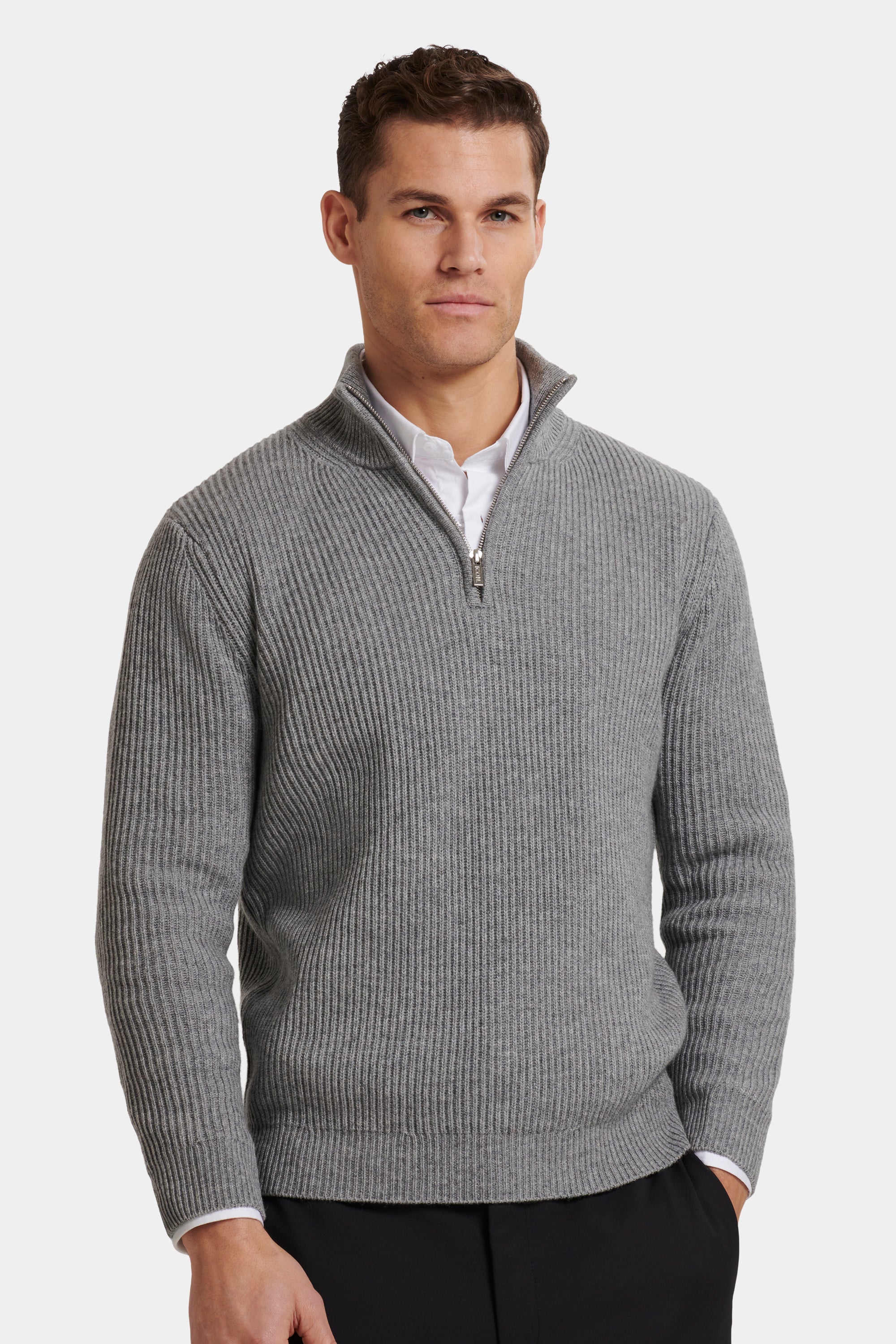 THE VICO QUARTER ZIP. HEAVY KNIT, SHARP FIT